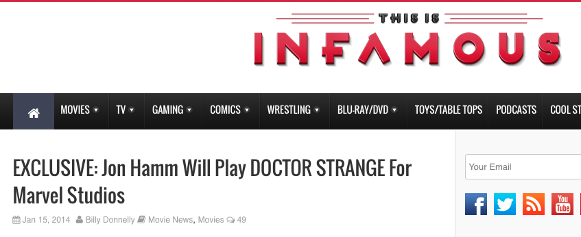 Jon Hamm Will Play DOCTOR STRANGE For Marvel Studios