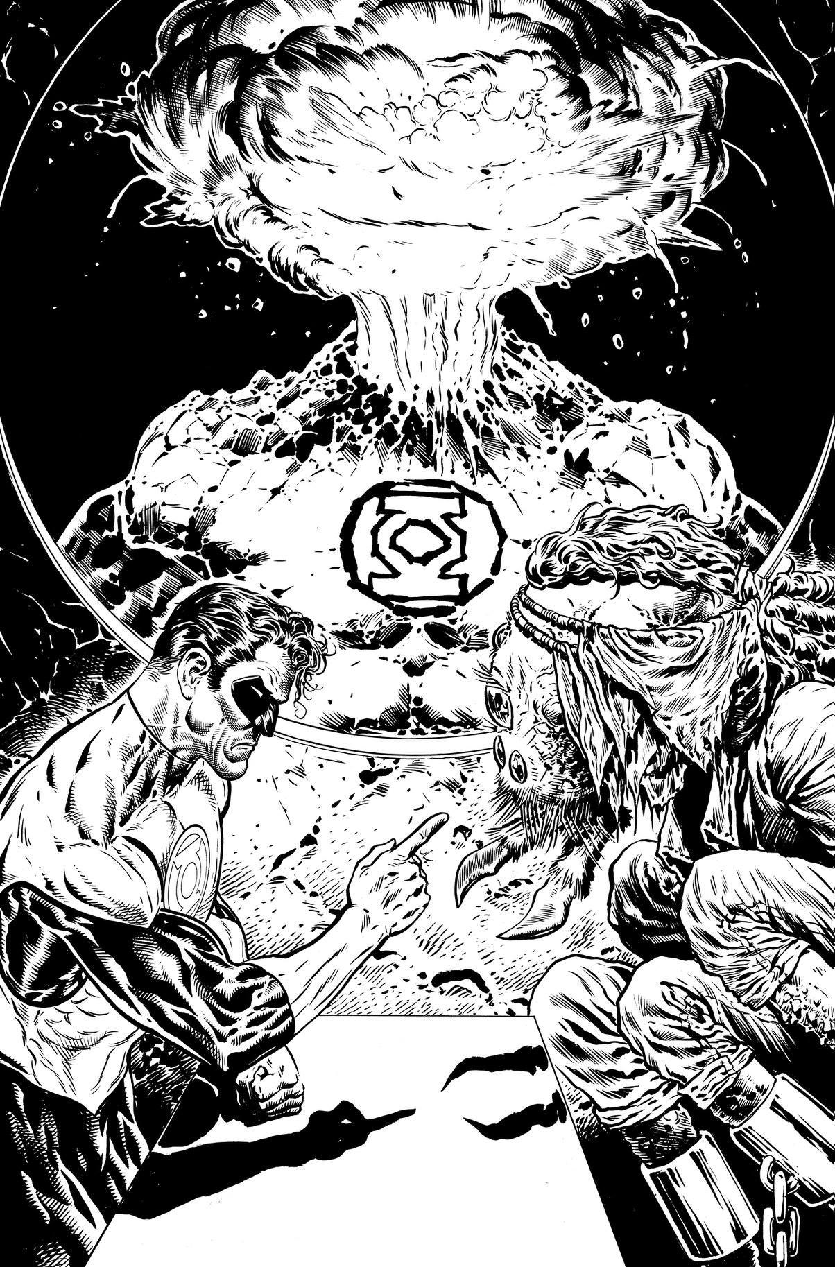 The Green Lantern 2 black and white cover